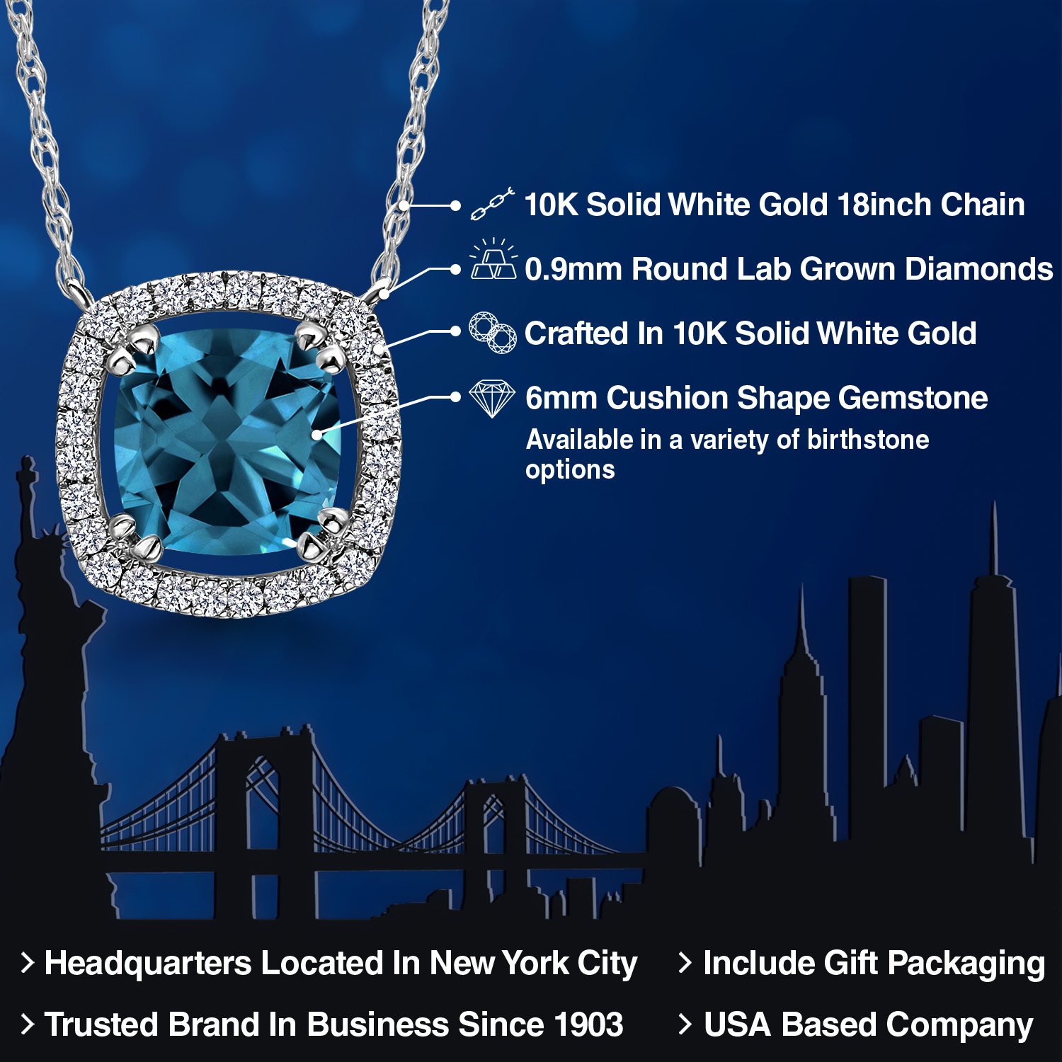 10K White Gold G/H Lab Grown Diamond Necklace Set with Moissanite (1.31 Cttw) - Picture 32 of 96