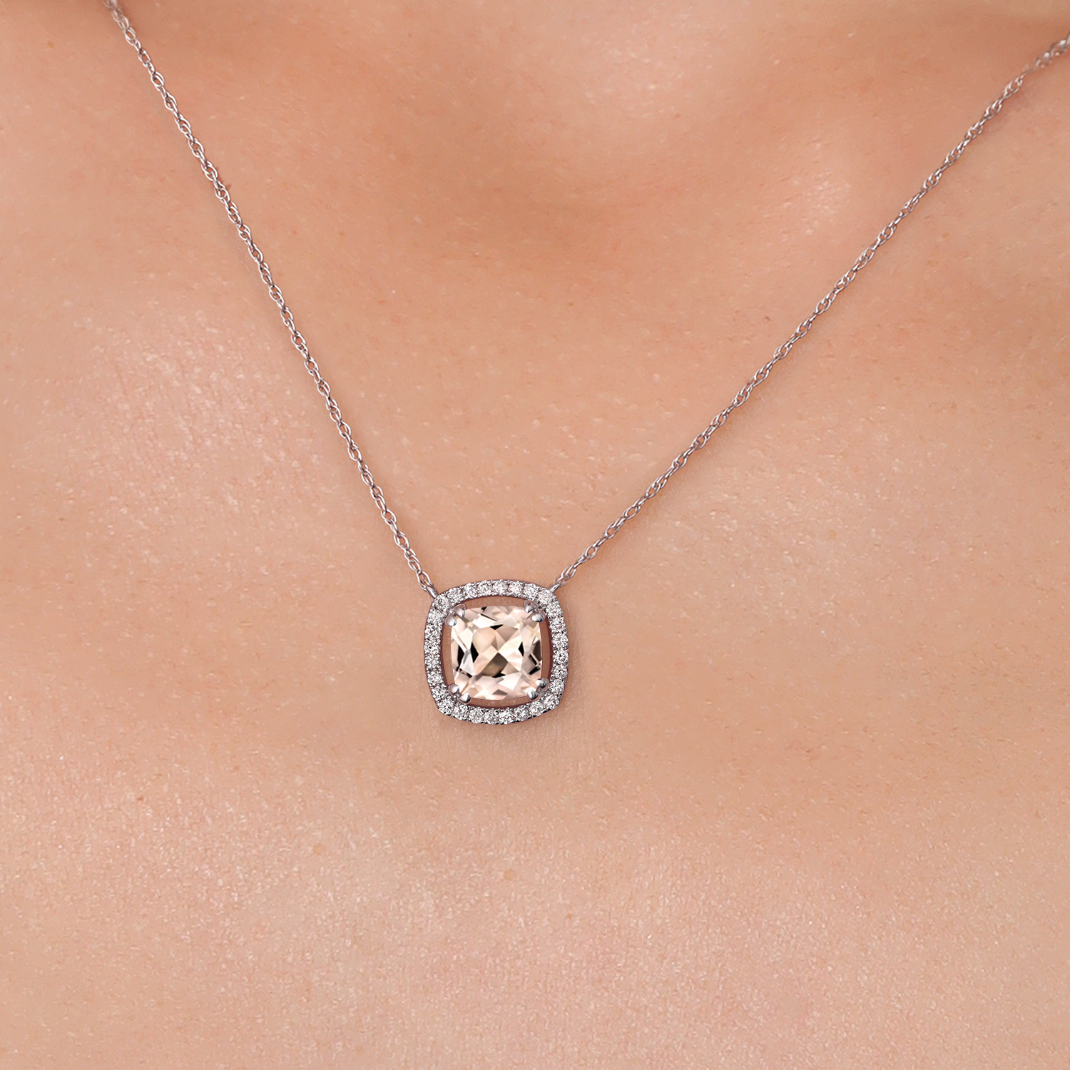 10K White Gold G/H Lab Grown Diamond Necklace Set with Moissanite (1.31 Cttw) - Picture 45 of 96