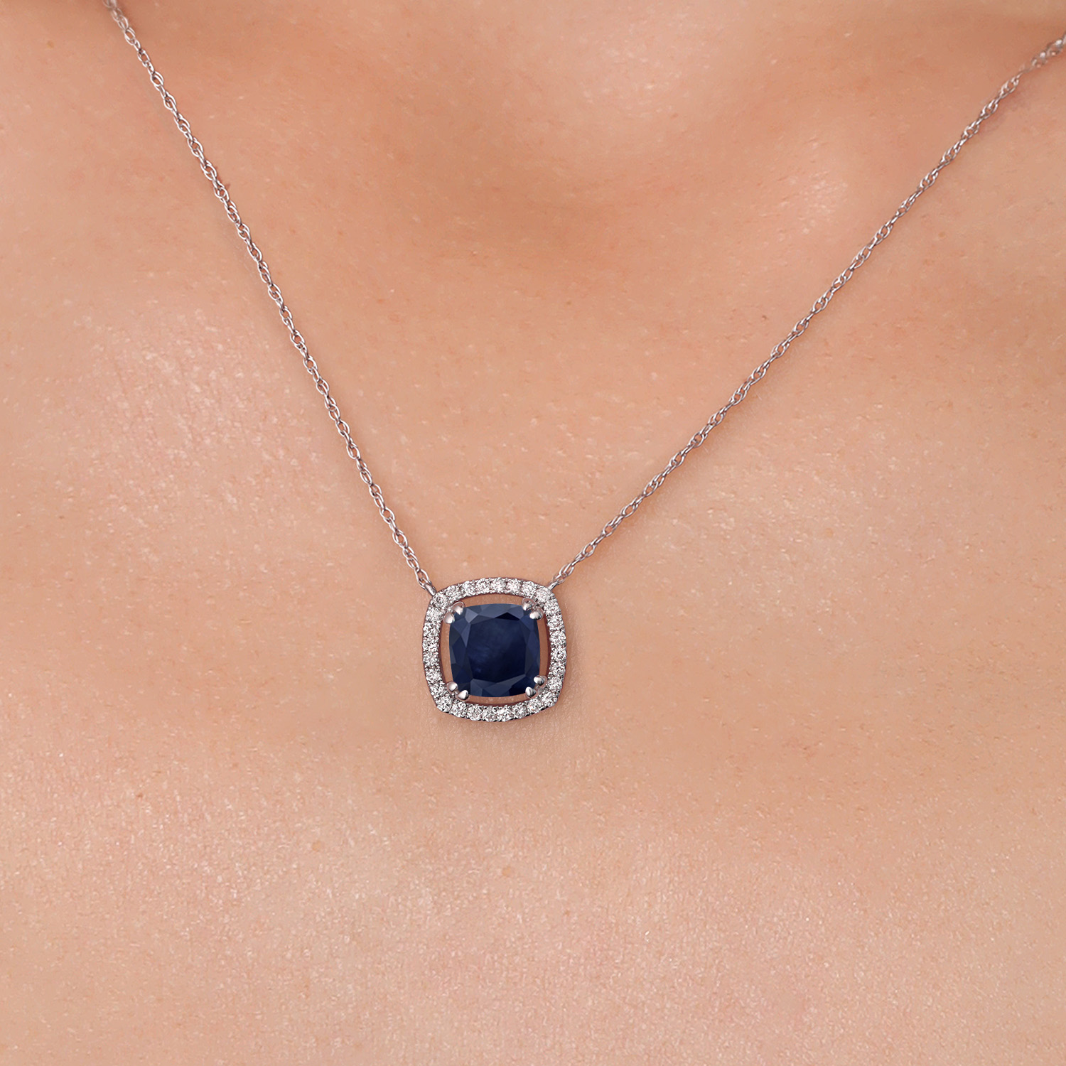 10K White Gold G/H Lab Grown Diamond Necklace Set with Moissanite (1.31 Cttw) - Picture 15 of 96