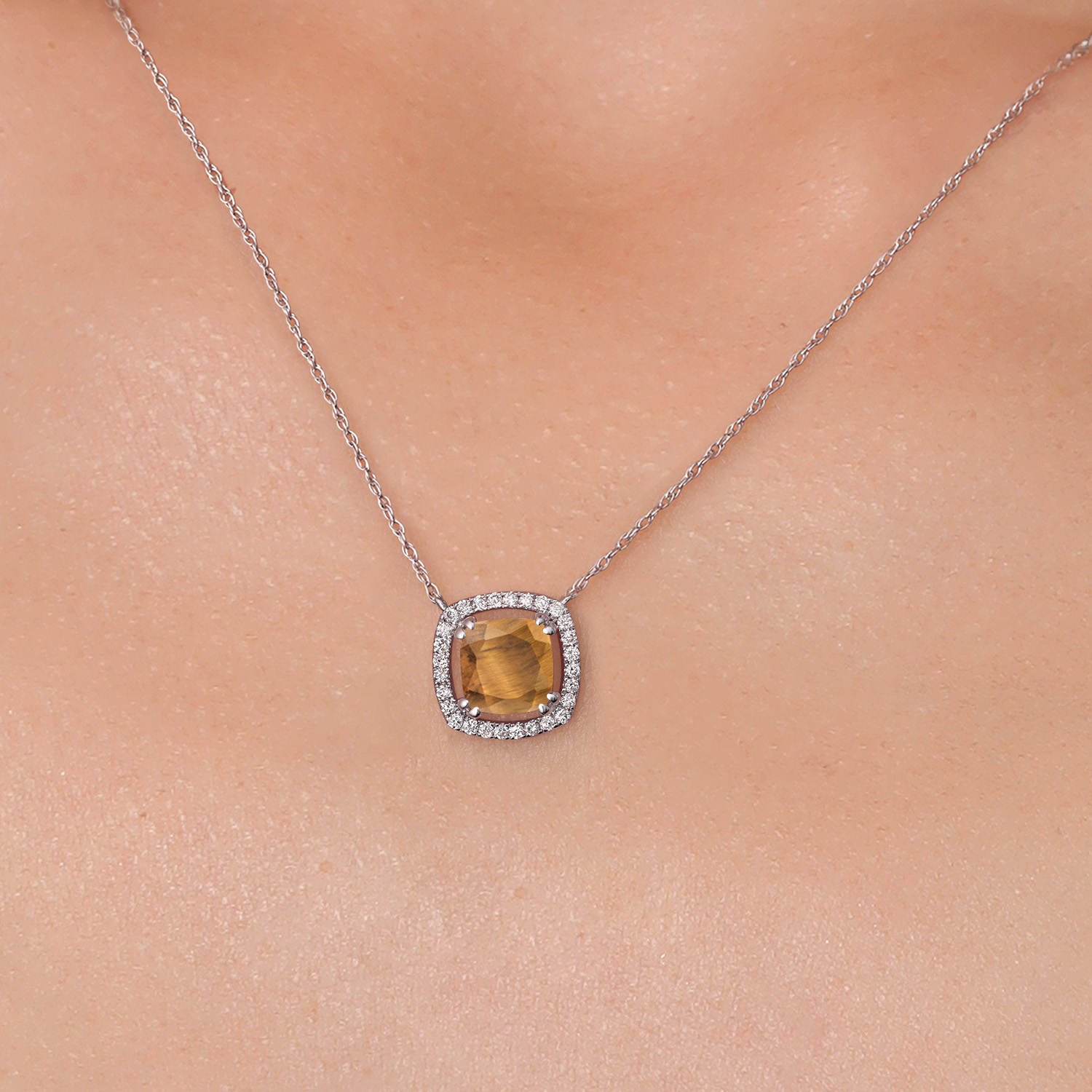 10K White Gold G/H Lab Grown Diamond Necklace Set with Moissanite (1.31 Cttw) - Picture 21 of 96