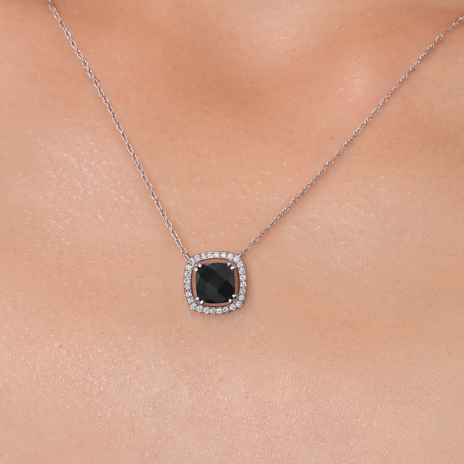 10K White Gold G/H Lab Grown Diamond Necklace Set with Moissanite (1.31 Cttw) - Picture 9 of 96