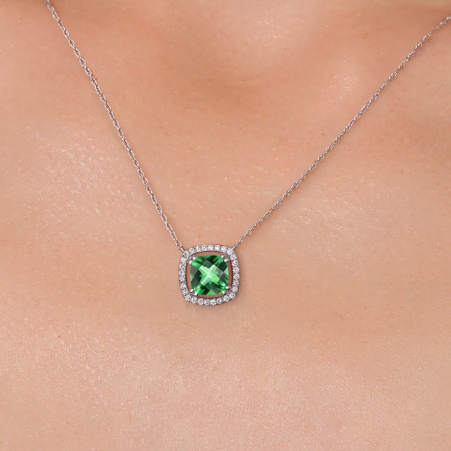 10K White Gold G/H Lab Grown Diamond Necklace Set with Moissanite (1.31 Cttw) - Picture 69 of 96