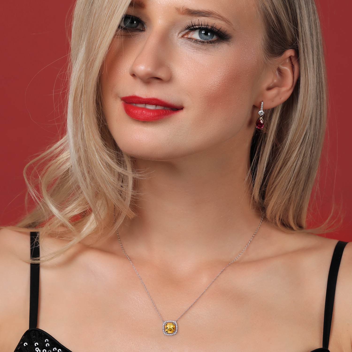 10K White Gold G/H Lab Grown Diamond Necklace Set with Moissanite (1.31 Cttw) - Picture 94 of 96