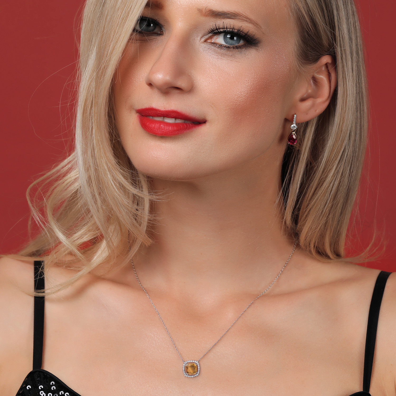 10K White Gold G/H Lab Grown Diamond Necklace Set with Moissanite (1.31 Cttw) - Picture 22 of 96