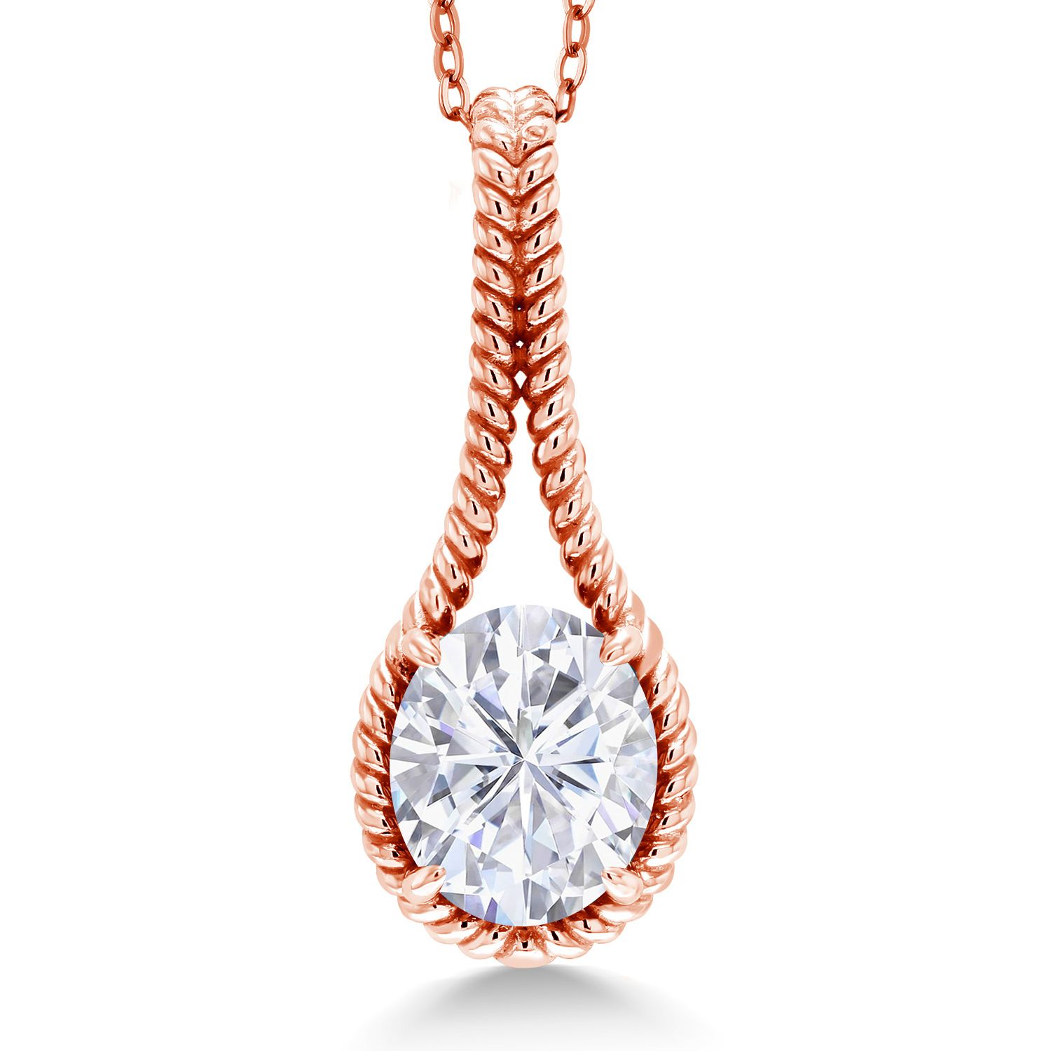 7.66 Cttw CZ Simulated Diamond Pendant Necklace For Women | 925 Sterling Silver