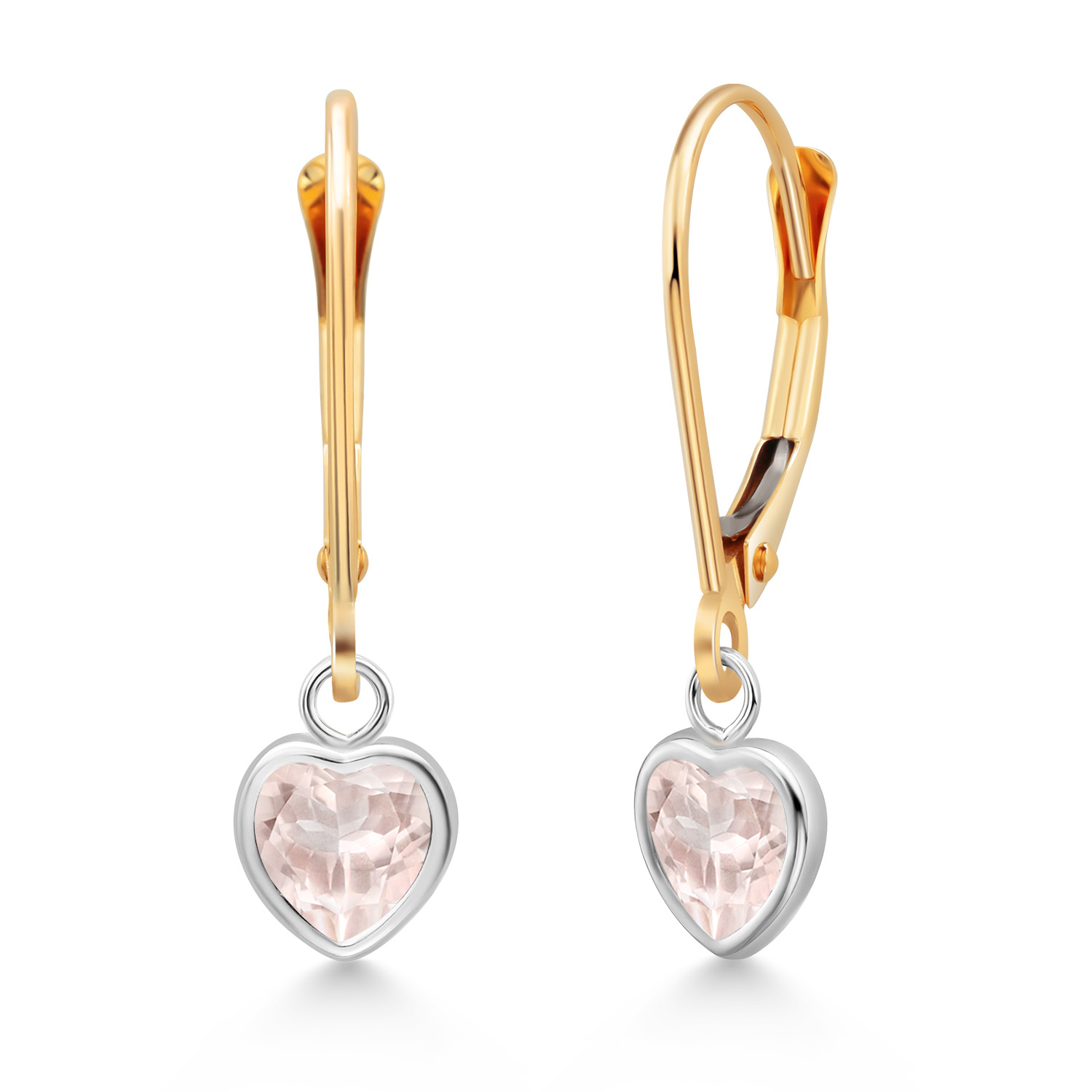 925 Sterling Silver and 14K Yellow Gold Amethyst Drop Dangle Leverback Earrings - Picture 45 of 64