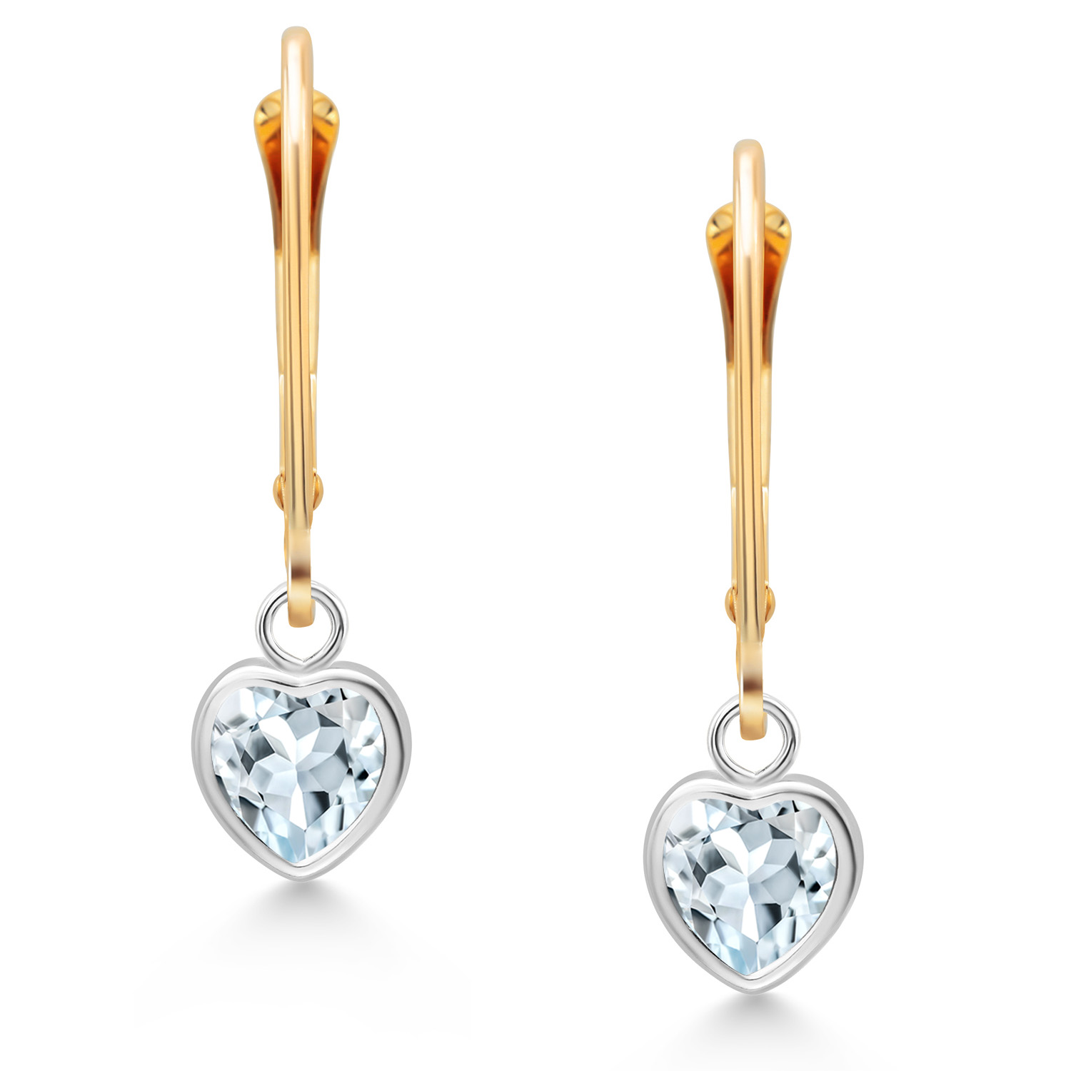 925 Sterling Silver and 14K Yellow Gold Amethyst Drop Dangle Leverback Earrings - Picture 50 of 64