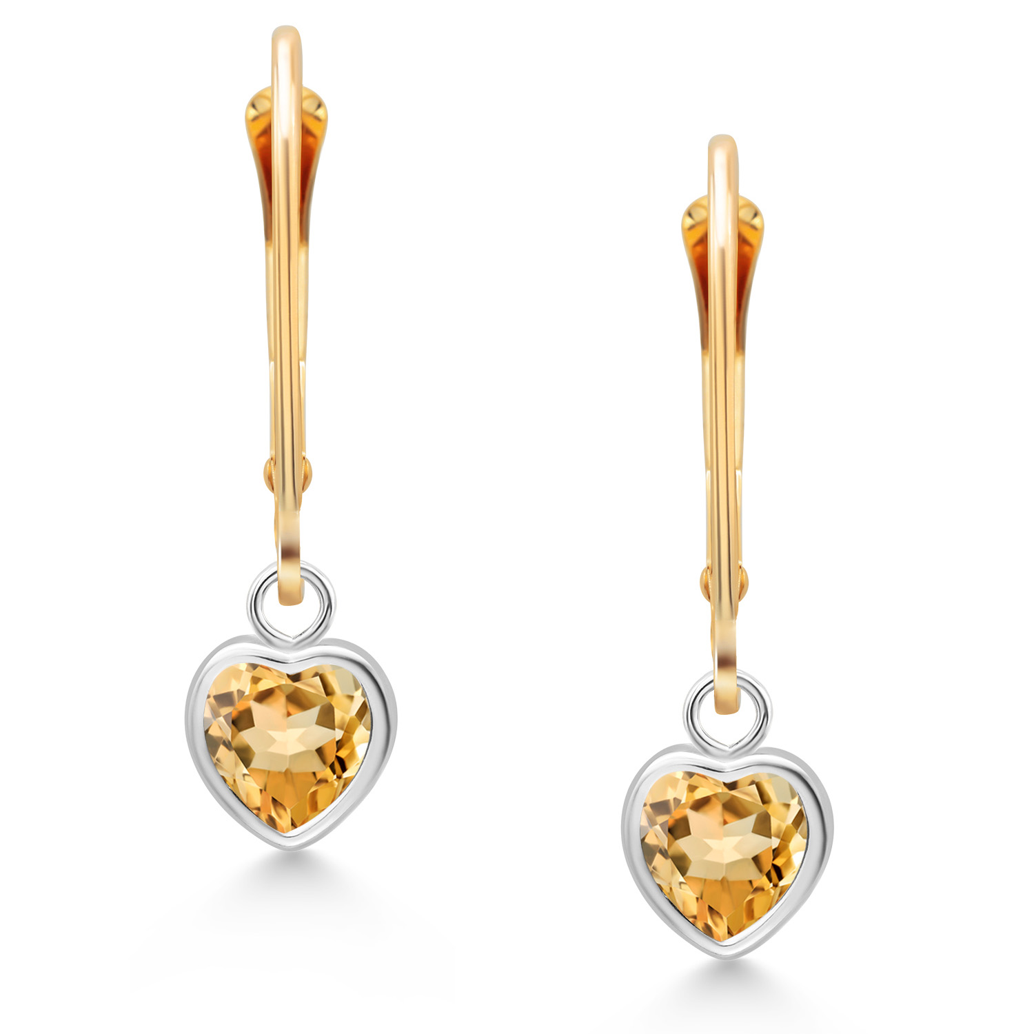 925 Sterling Silver and 14K Yellow Gold Amethyst Drop Dangle Leverback Earrings - Picture 62 of 64