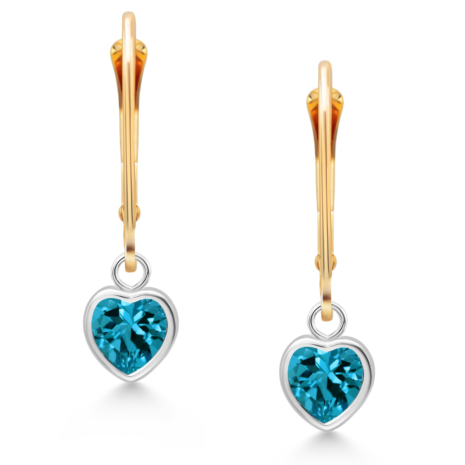 925 Sterling Silver and 14K Yellow Gold Amethyst Drop Dangle Leverback Earrings - Picture 22 of 64