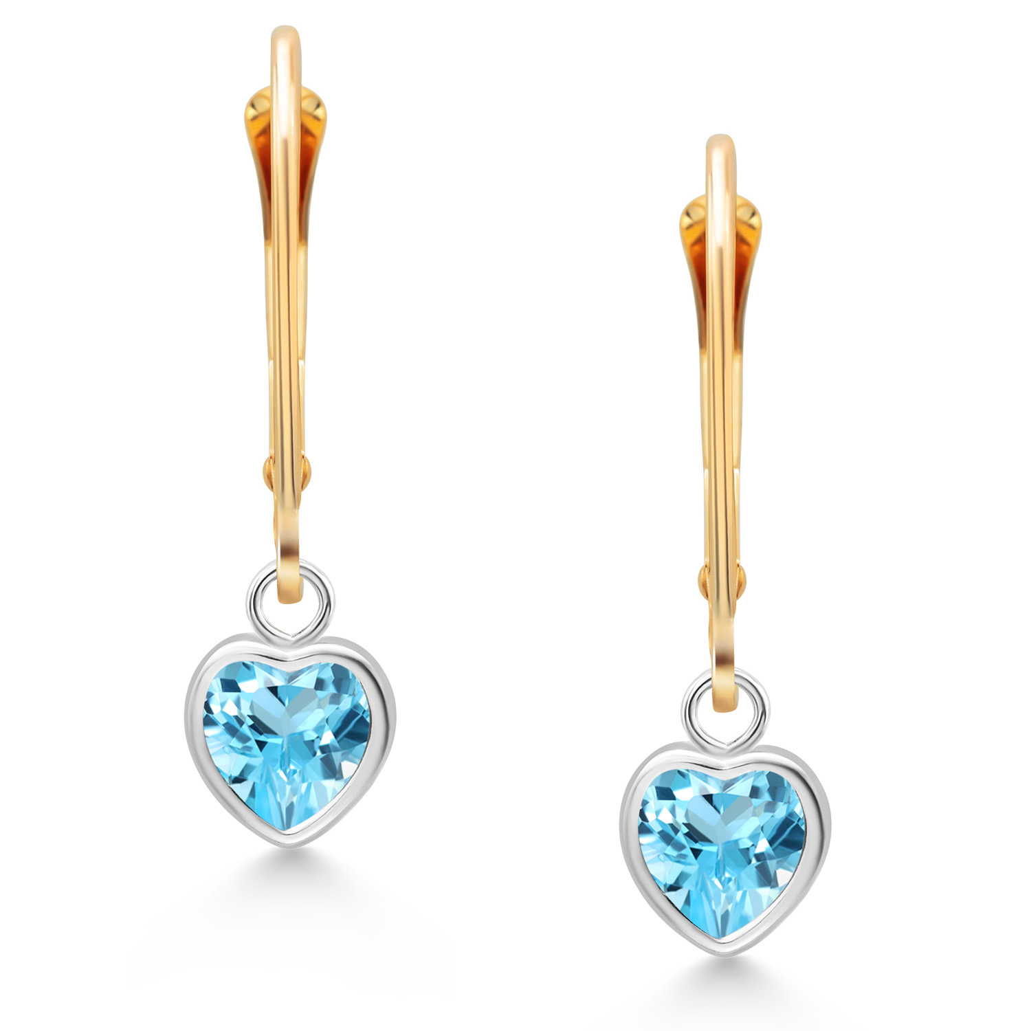 925 Sterling Silver and 14K Yellow Gold Amethyst Drop Dangle Leverback Earrings - Picture 54 of 64