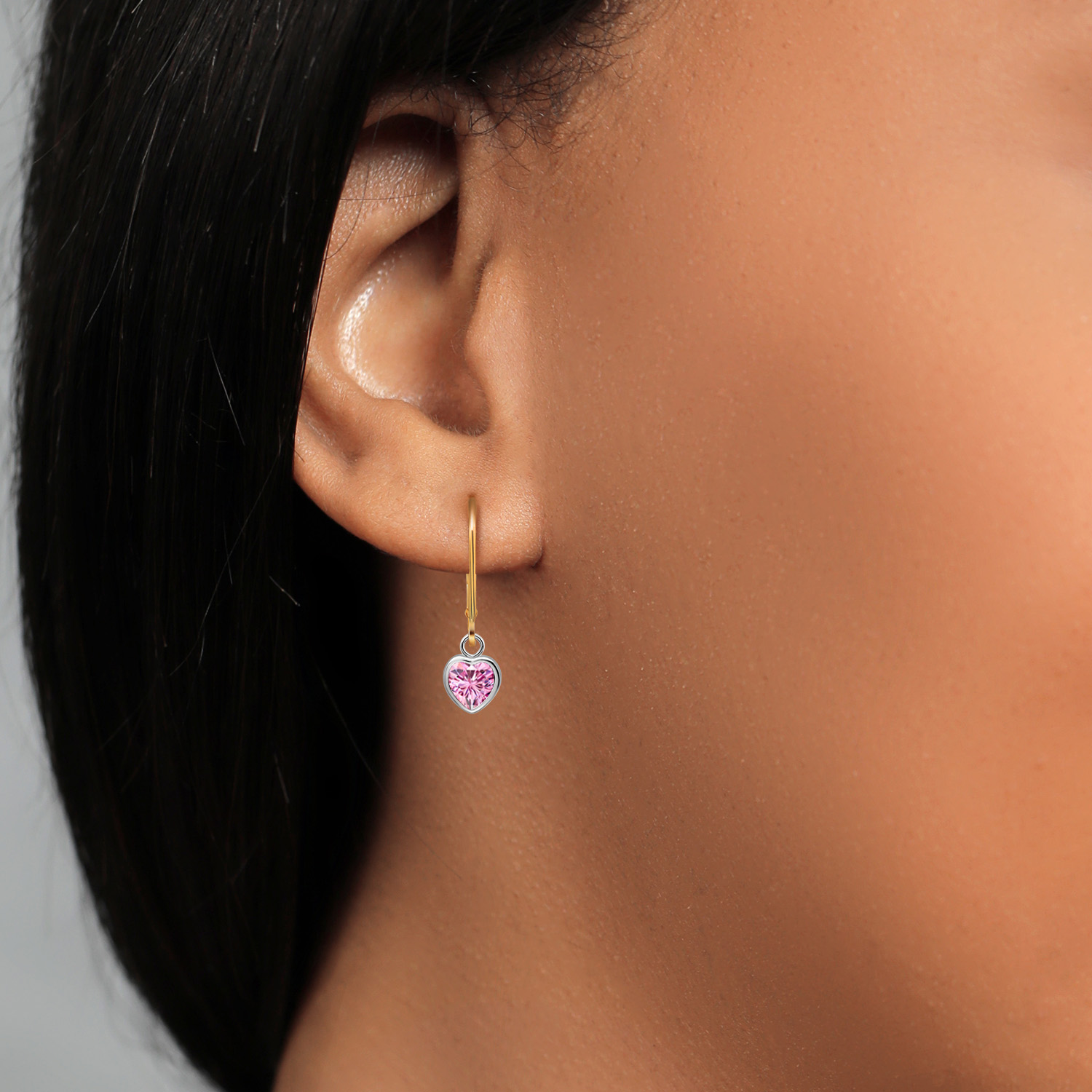 925 Sterling Silver and 14K Yellow Gold Amethyst Drop Dangle Leverback Earrings - Picture 40 of 64