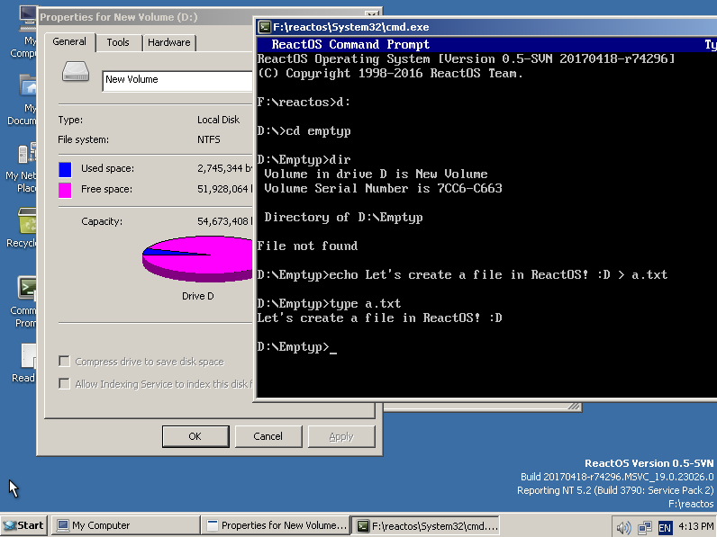 Creating a single file