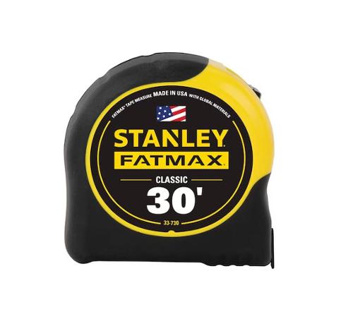 Stanley 30 ft FATMAX Classic Tape Measure, 1-1/4 in Blade, Stud