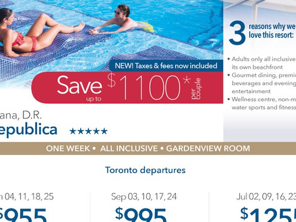 Save up to $1100 per couple at Riu Republica Punta Cana 