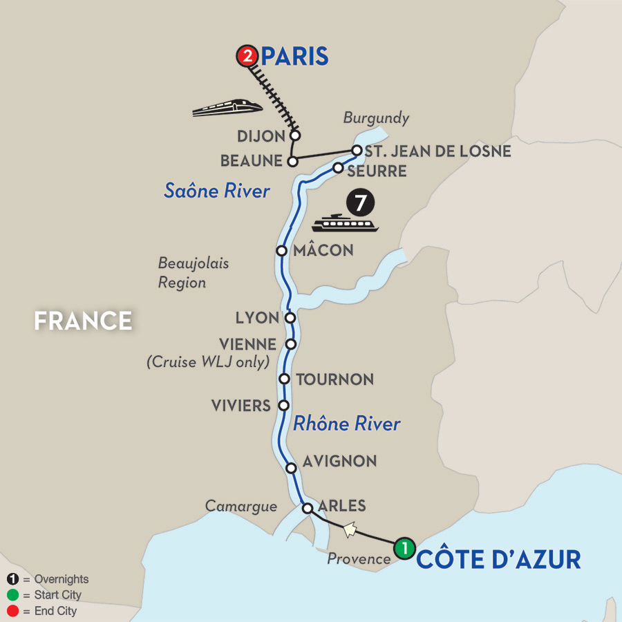 Map of rhone river, Rhône River summary