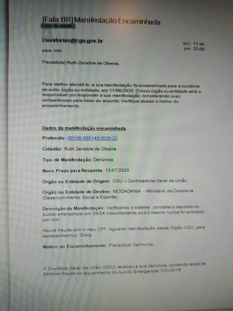 Manifesta��o Aux�lio Emergencial