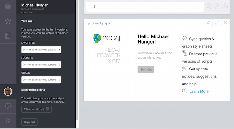 neo4j browser sync