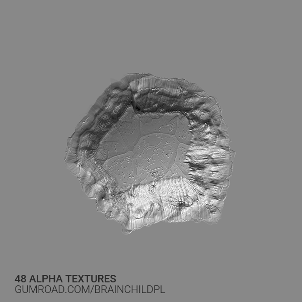 50 Cracks Damage Alpha Textures Zbrush Blender Substance 4k 16bit 