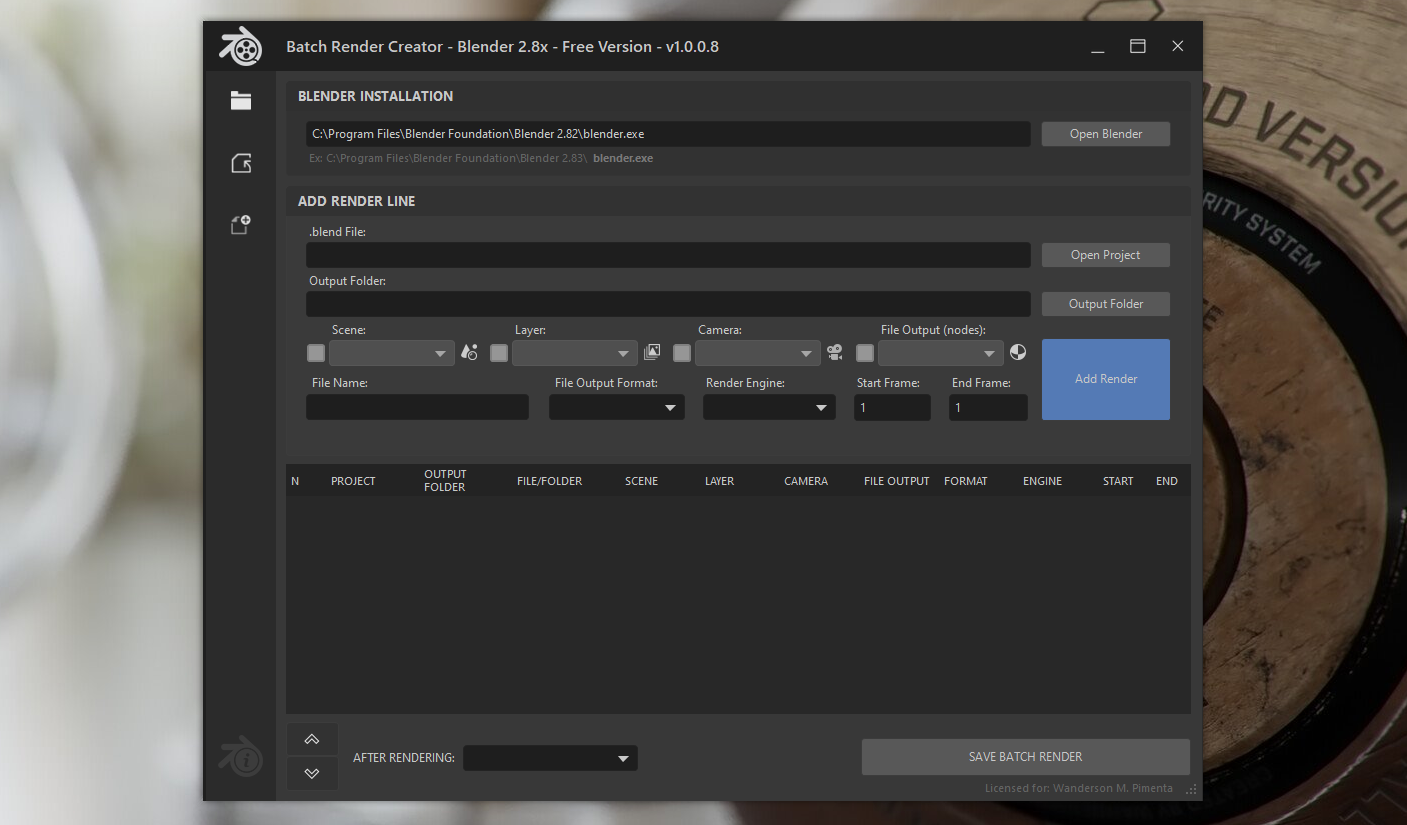 Batch Render Creator v1.0.0.8 Blender 2.8x and 2.9x Release