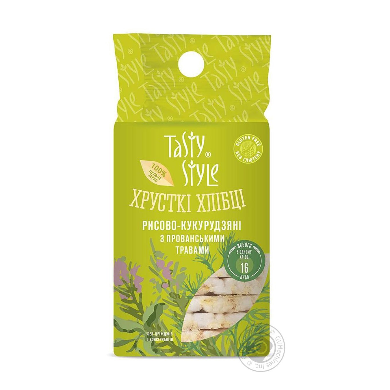 

Хлібці Tasty Styl рисово-кукурудз з прован травами 100г