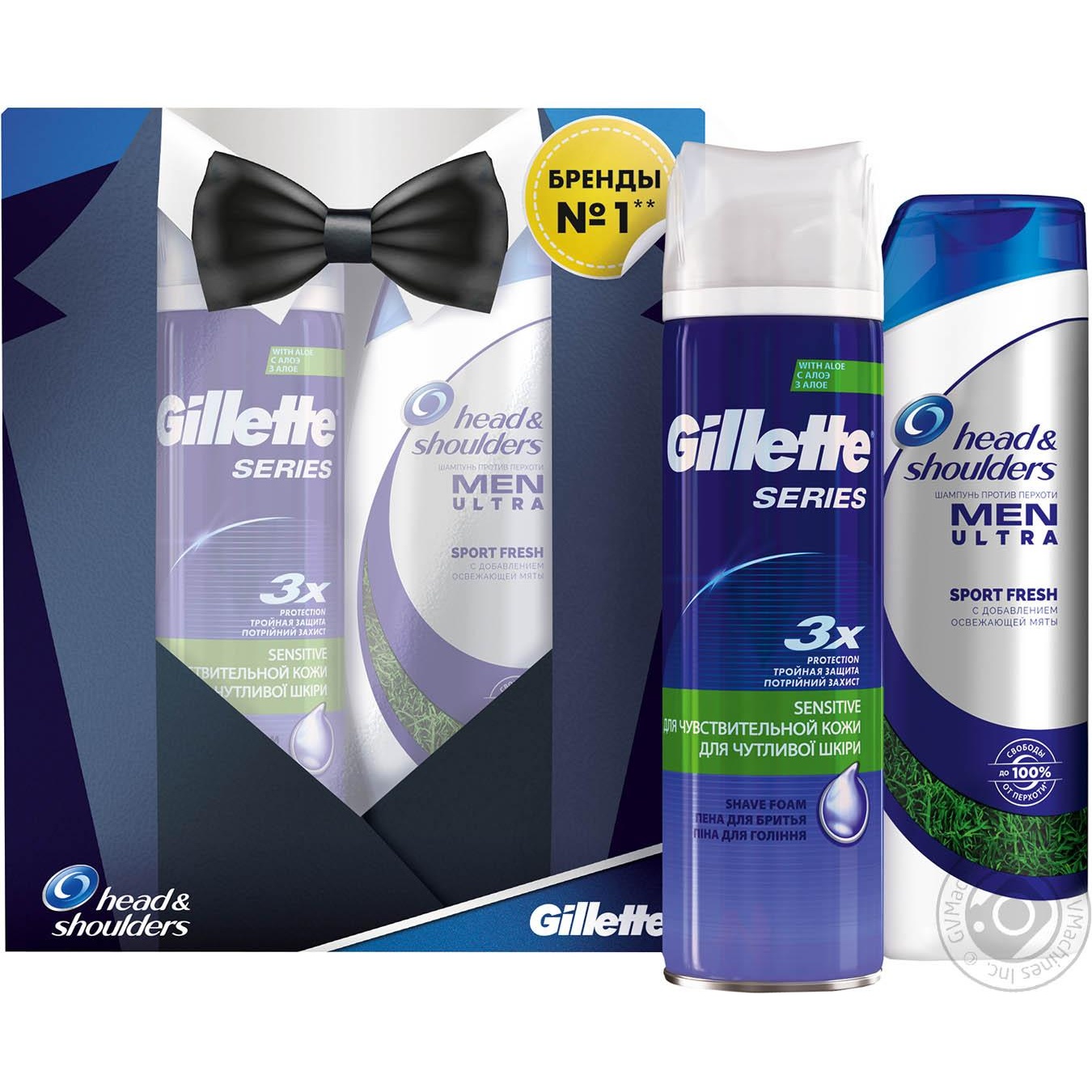 

Подарунковий набір Gillette Series Піна для чутливої шкіри 250 мл + Head & Shoulders Sports Fresh шампунь 200мл