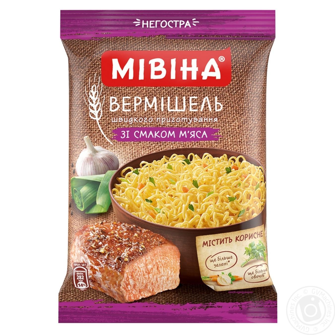 

Вермішель Мівіна зі смаком м'яса 60г