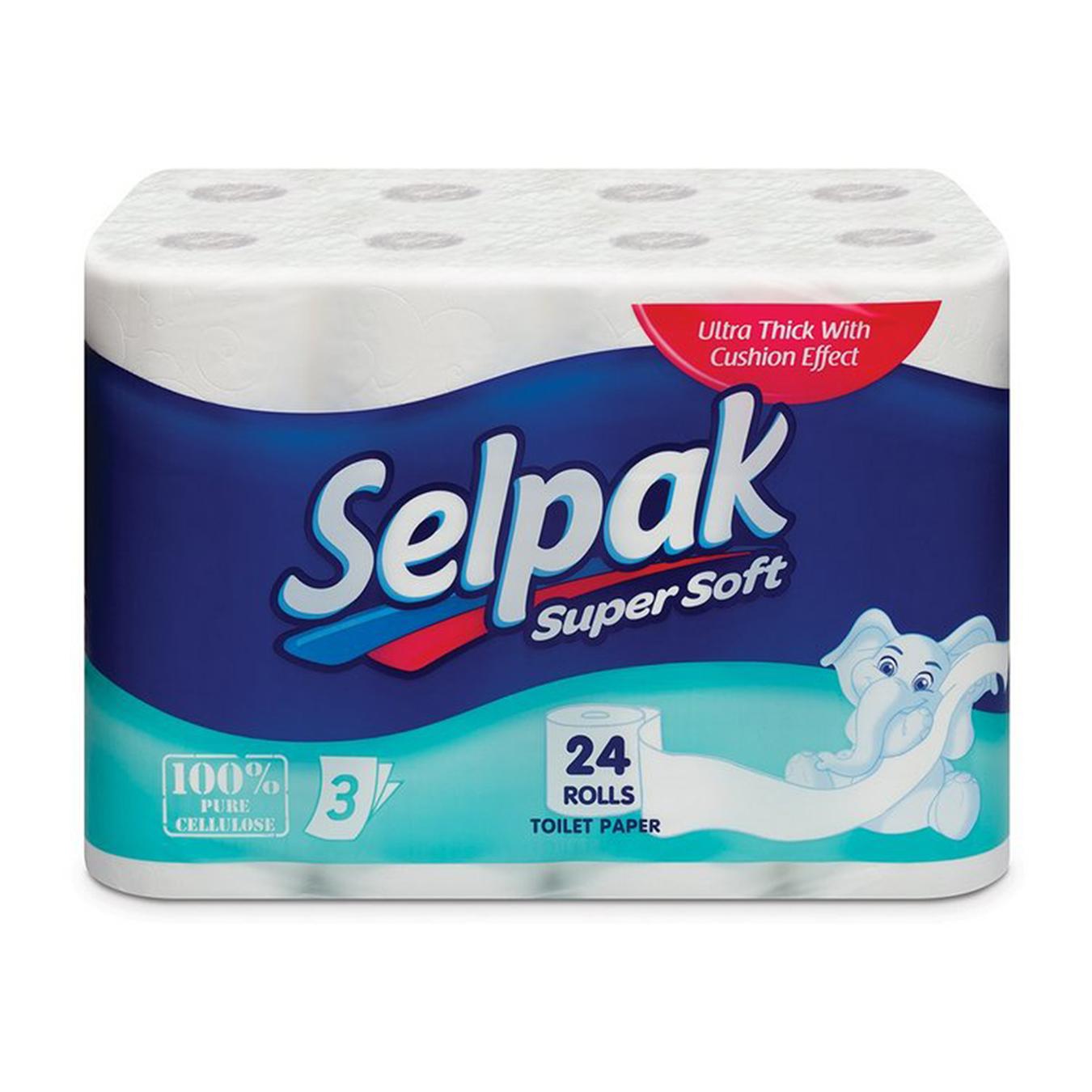 

Папір туалетний Selpak Super Soft білий тришаровий 24шт