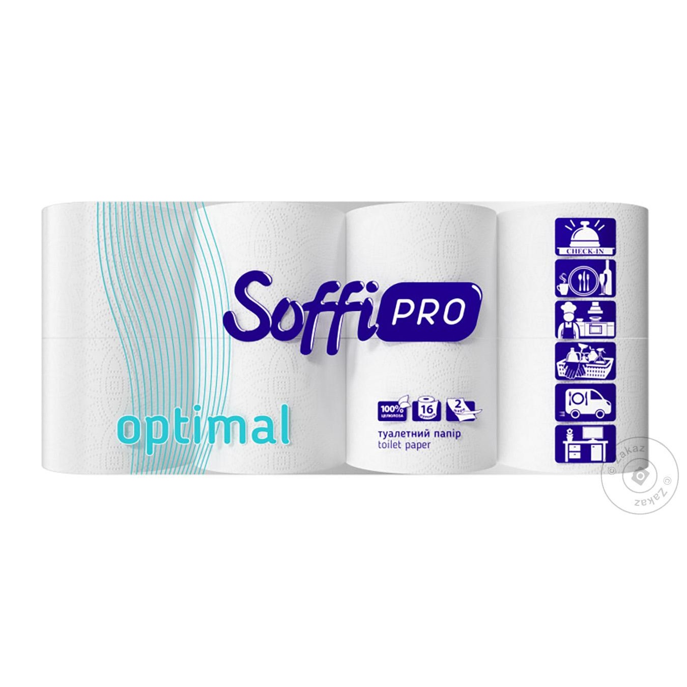 

Папір туалетний Soffipro Optimal двохшаровий 16шт
