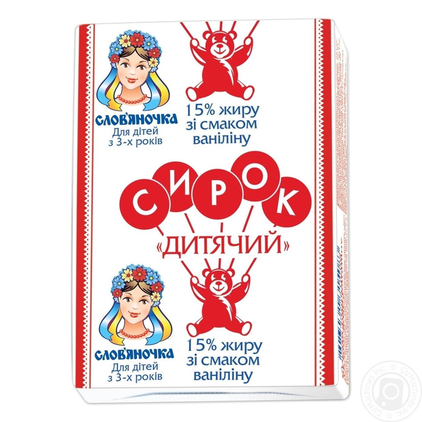 

Сирок Слов'яночка Дитячий з ваніліном 15% 90г