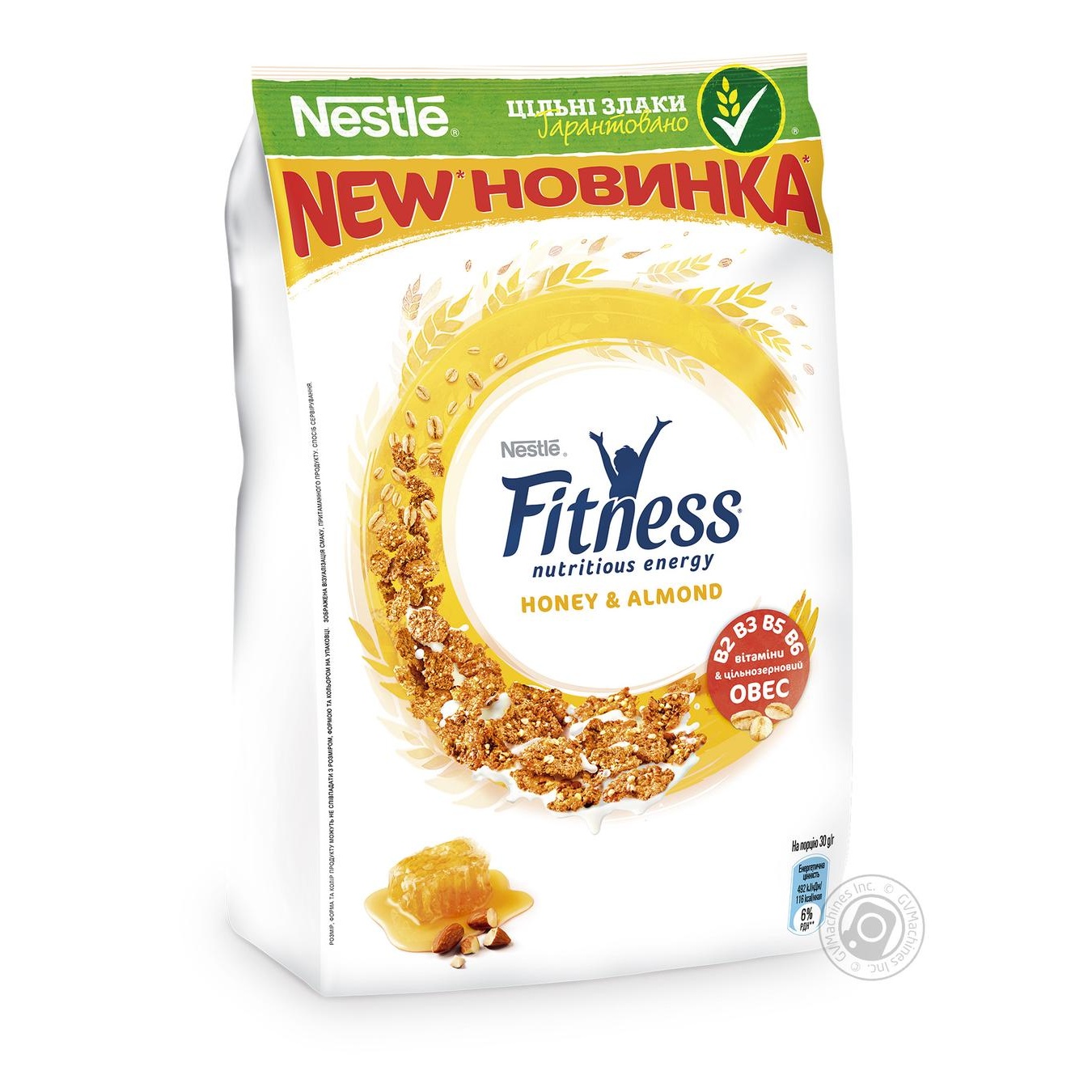 

Готовий сухий сніданок Nestle Honey&Almond з цільної пшениці з медом мигдалем вітамінами та мінералами 400г