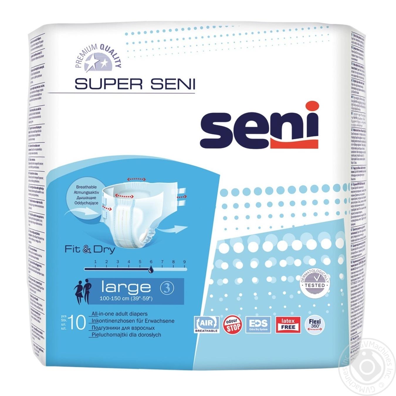 

Підгузки Super Seni Air для дорослих Large 3 (100-150 см) 6 крапельок 10шт