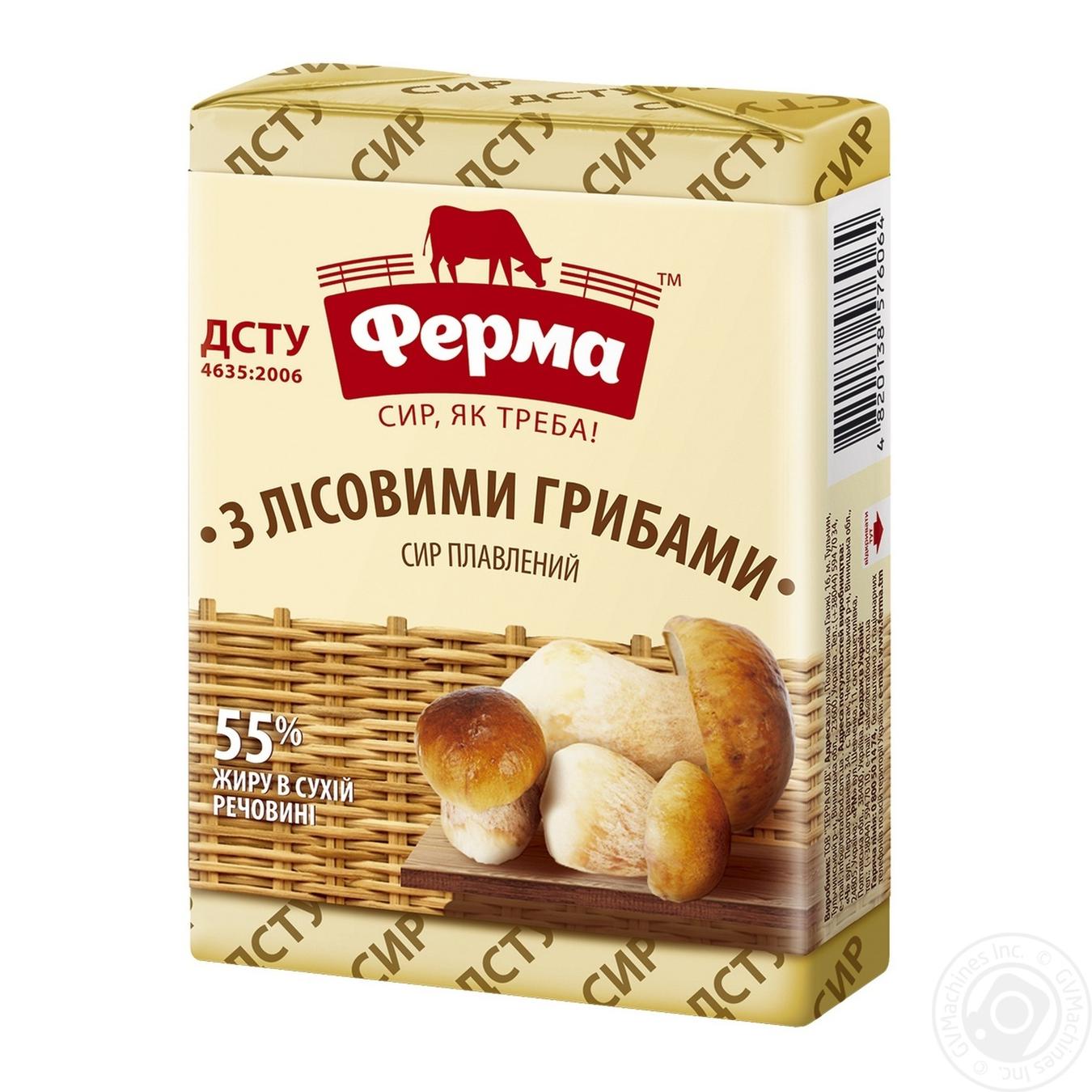 

Сир плавлений Ферма З лісовими грибами 55% 90г