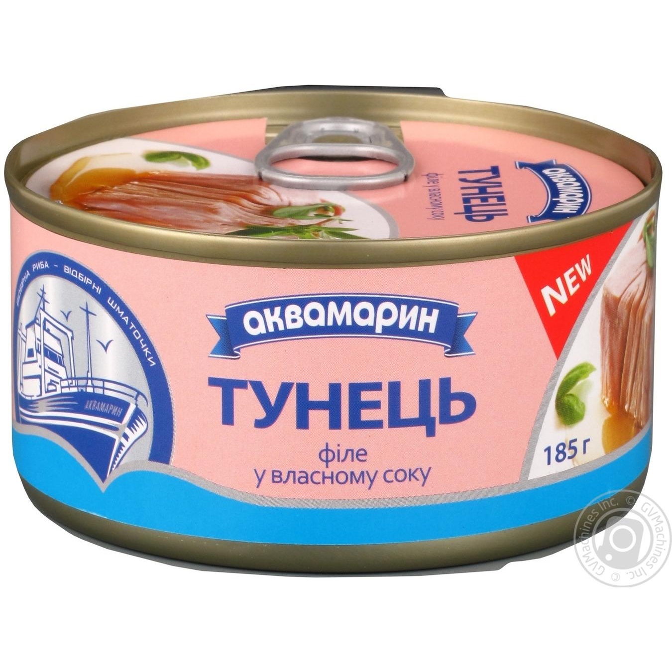 

Тунець Аквамарин філе у власному соку 185г
