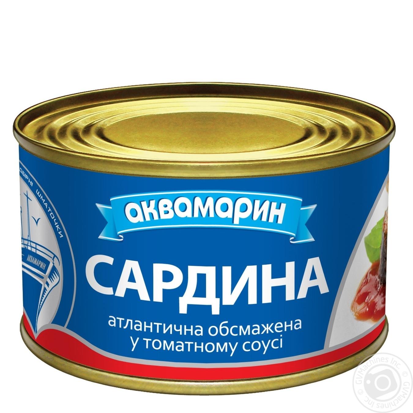 

Сардина Аквамарин обсмажена у томатному соусі 240г