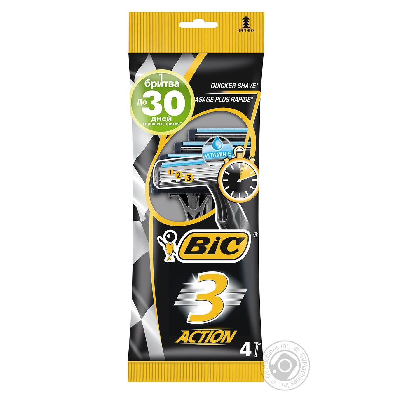 

Бритва чоловіча BIC ACTION 3 4шт