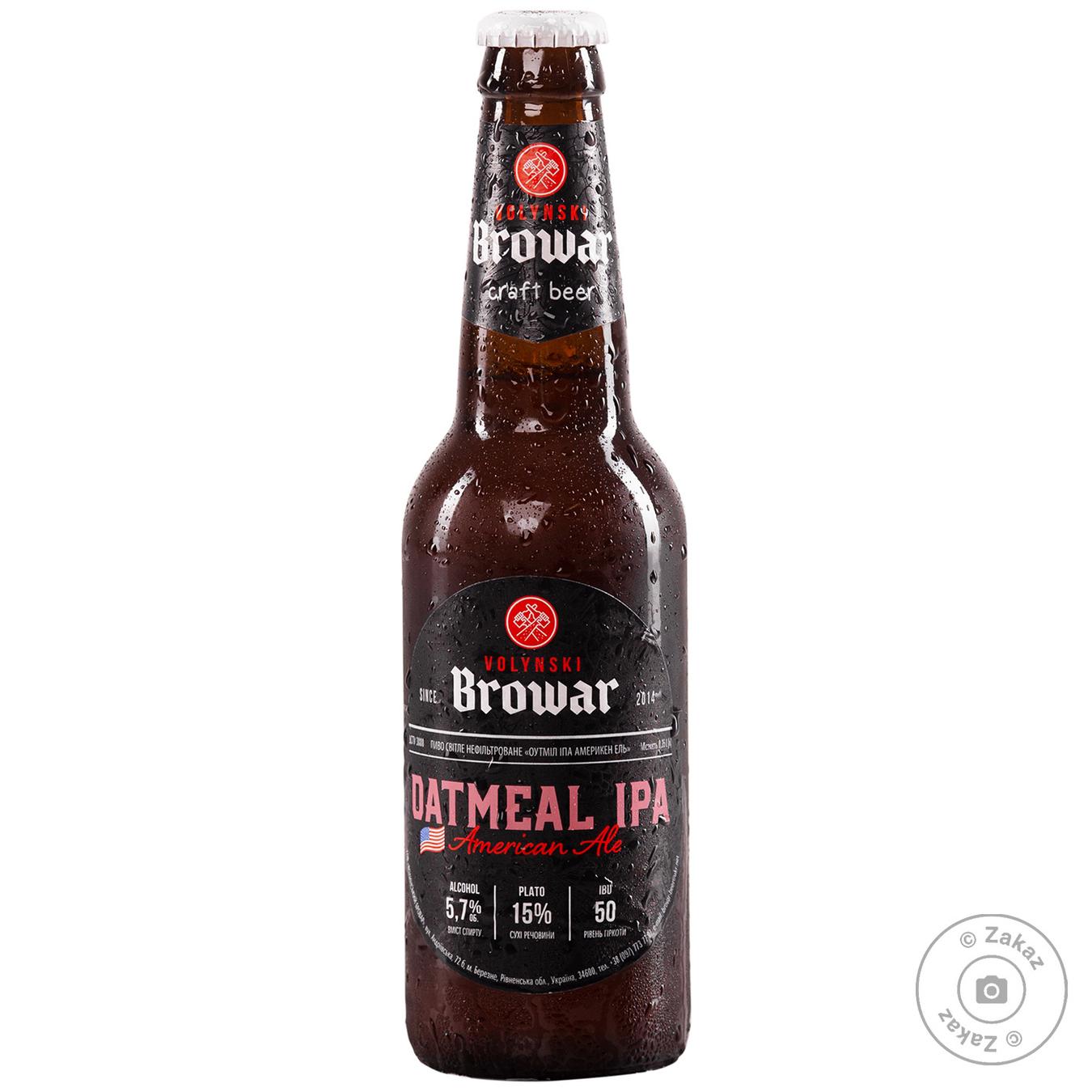 

Пиво Волинський Бровар Oatmeal IPA American Ale світле 5,7% 0,35л
