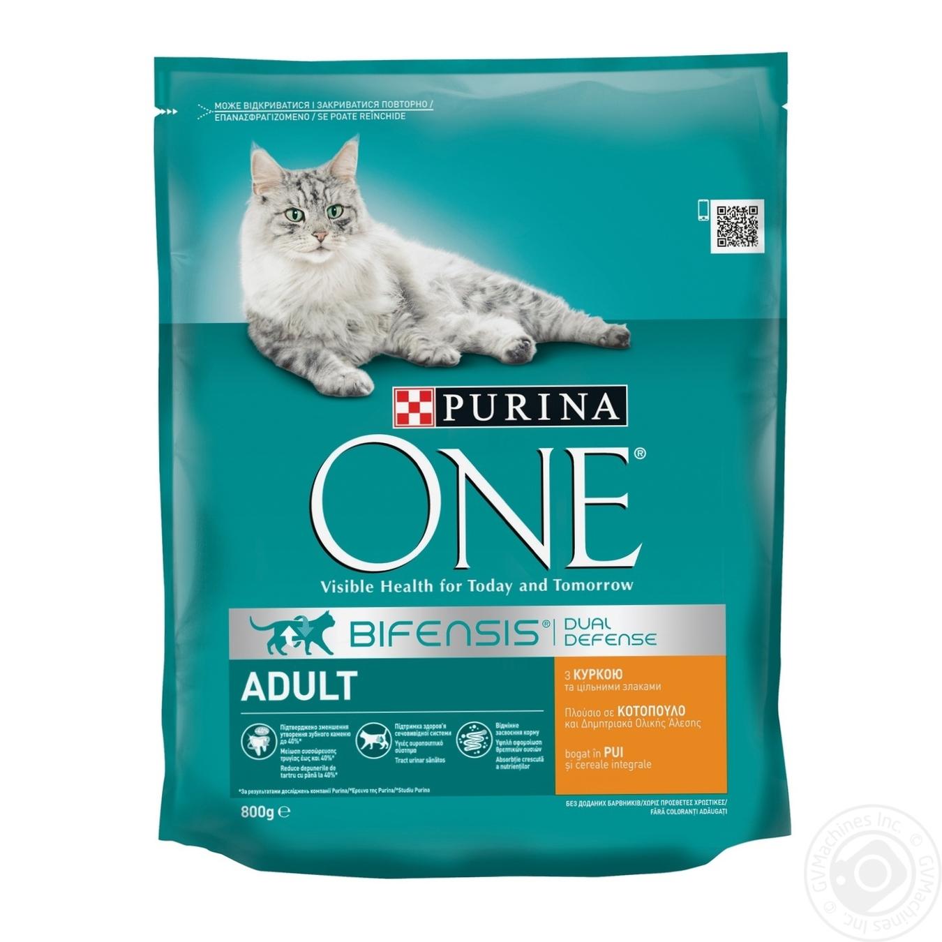 

Корм сухий Purina ONE Adult з куркою та цільними злаками для дорослих котів 800г