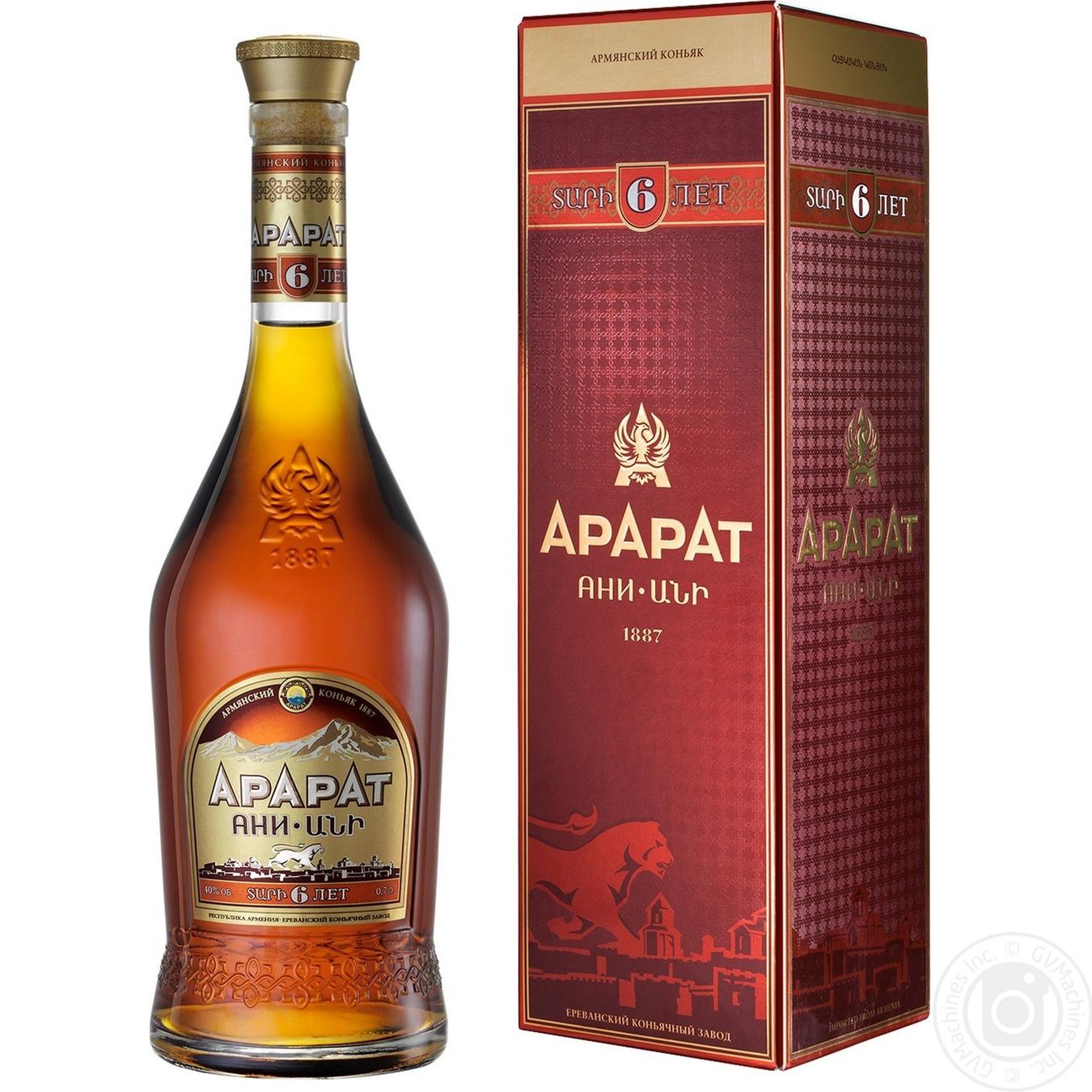 

Коньяк Арарат Ані 6 років 40% 0,7л