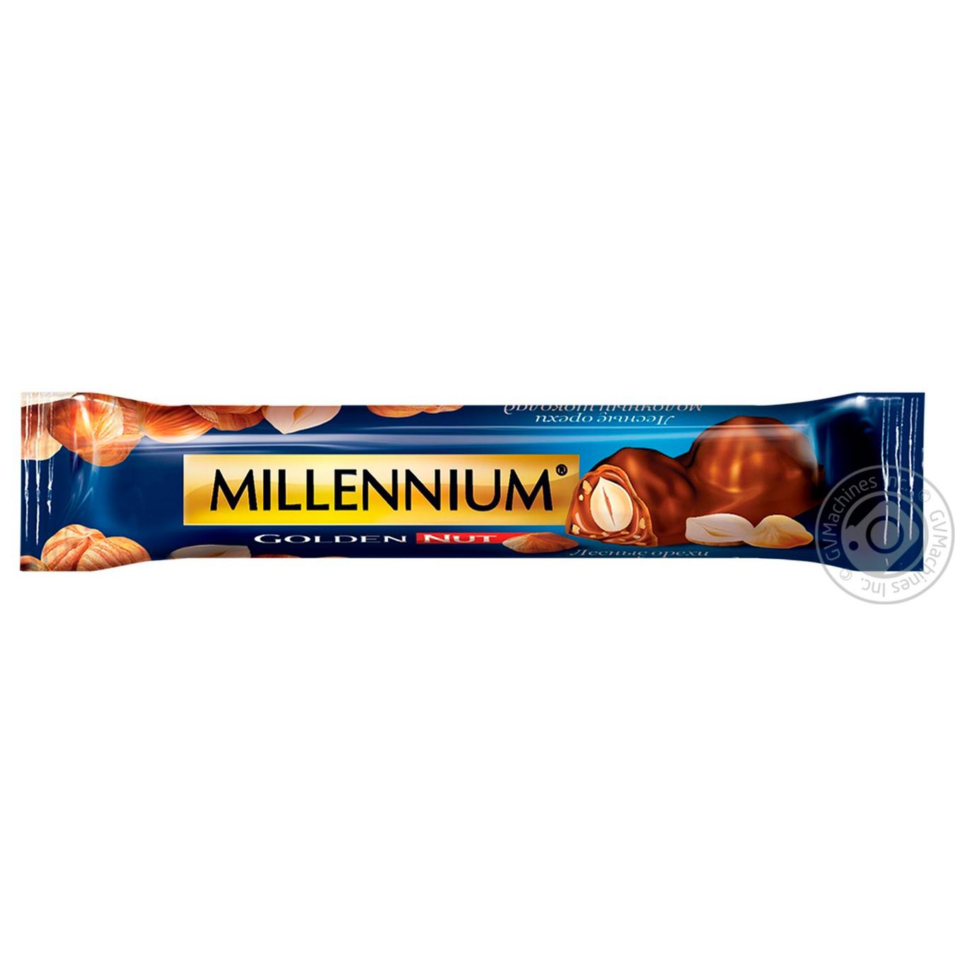 

Шоколад молочний Millennium Golden Nut з начинкою і цілими лісовими горіхами 40г