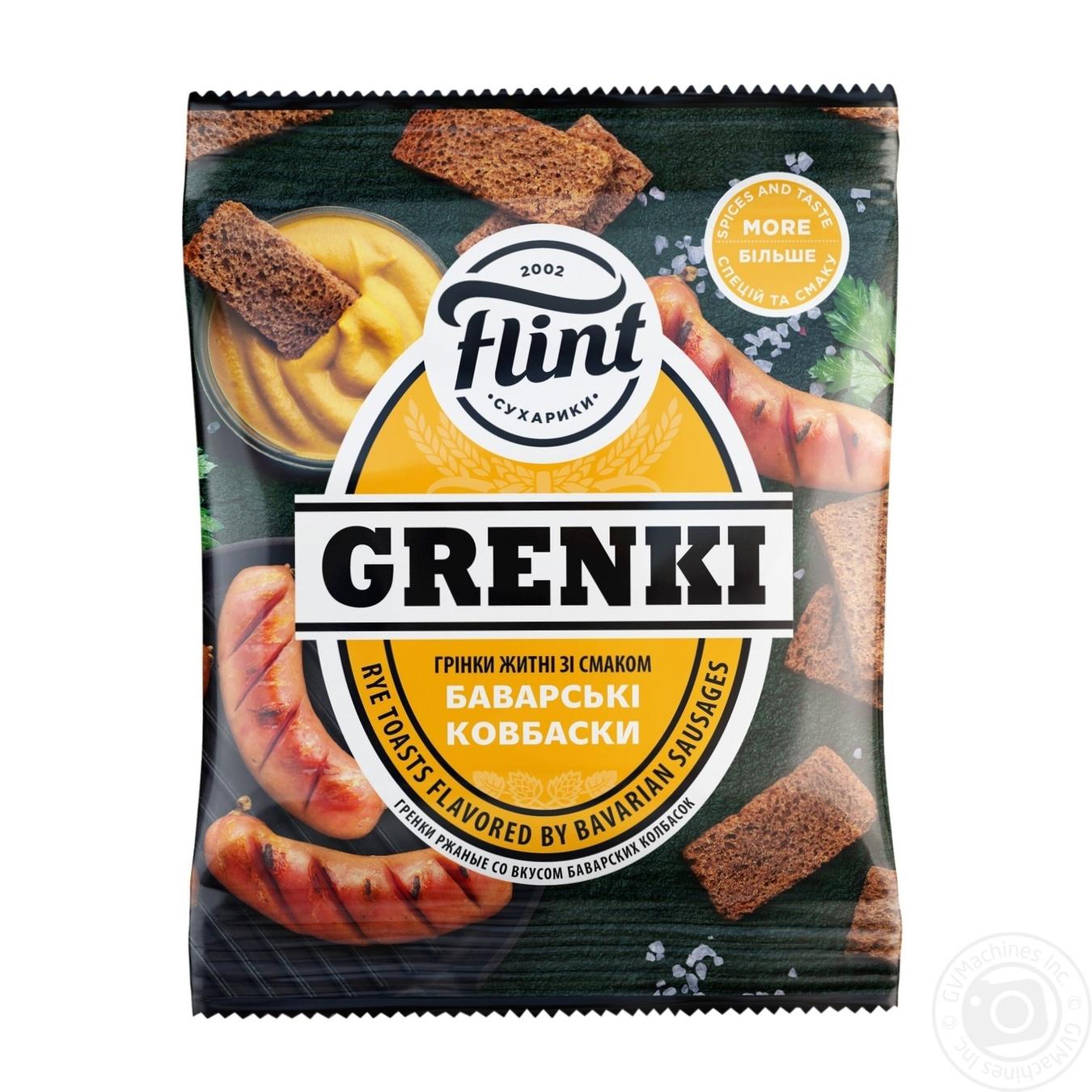 

Грінки Flint Grenki житні зі смаком баварських ковбасок 110г