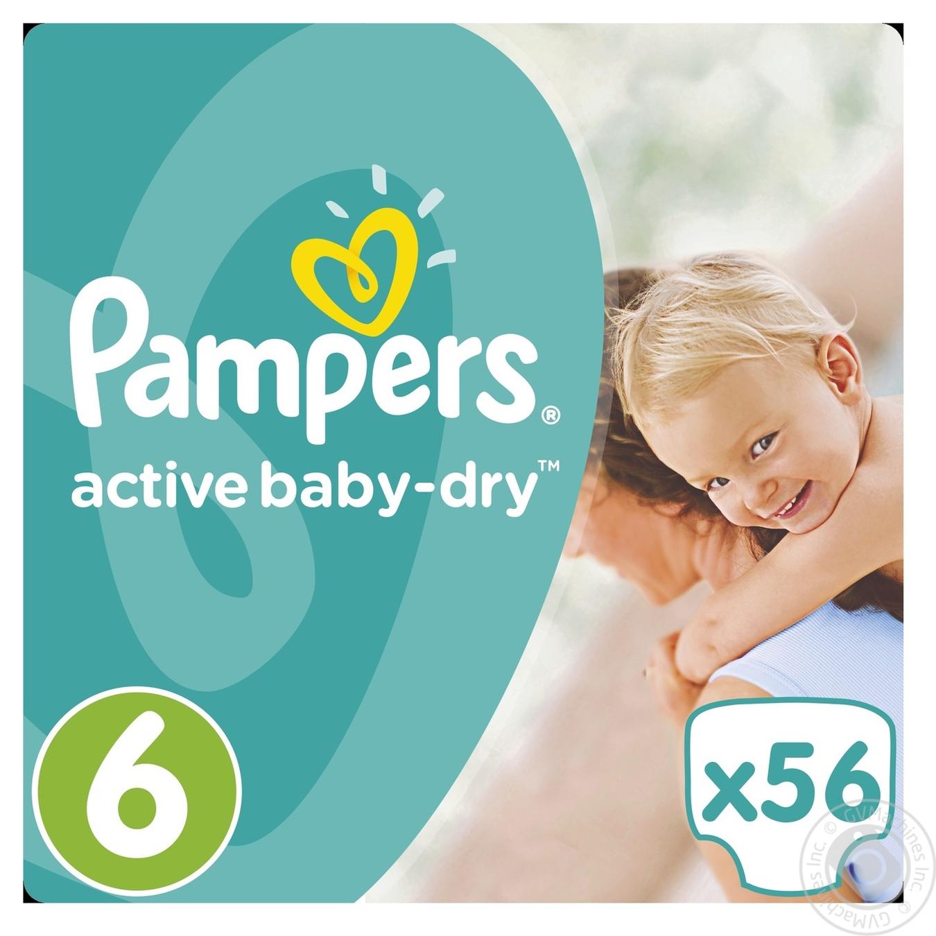 

Підгузники Pampers Active Baby-Dry 6 Extra large 15+кг 56шт