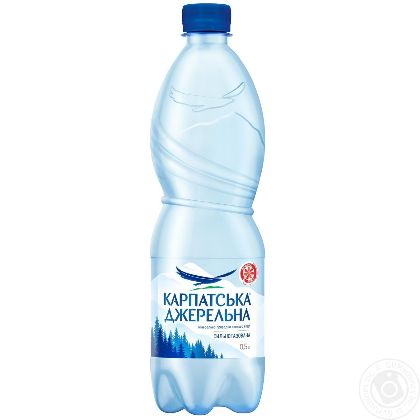 

Вода мінеральна Карпатська Джерельна сильногазована 0,5л