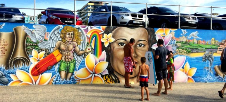 bondi beach sea wall art
