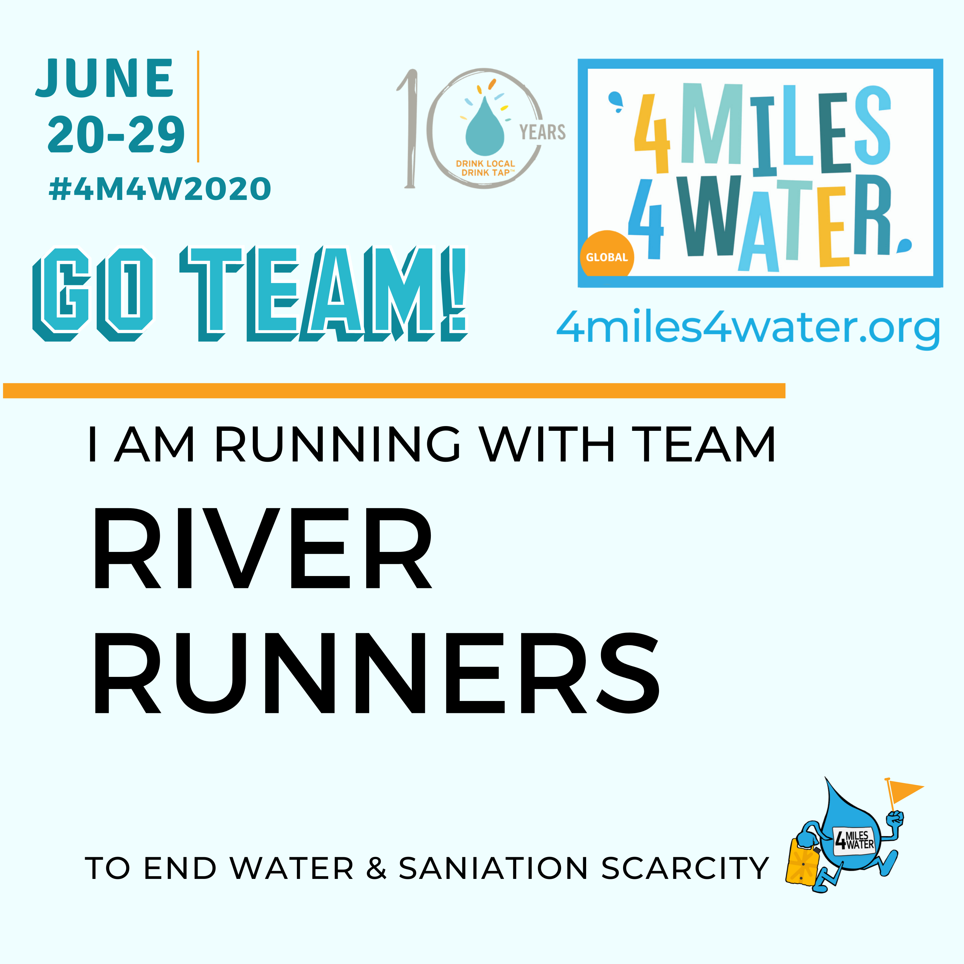 Team River Runners Fundraising Page for 4 Miles 4 Water Enhanced