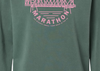 ECM Bridge Crewneck - alpine green w/ pink