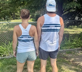 eau claire marathon singlet - white / teal