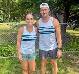 eau claire marathon singlet - white / teal
