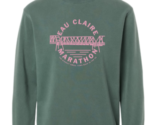 ECM Bridge Crewneck - alpine green w/ pink