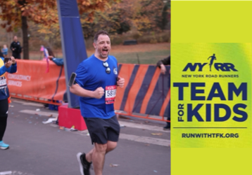 Mick Mellamphy runs Brooklyn for Team For Kids!
