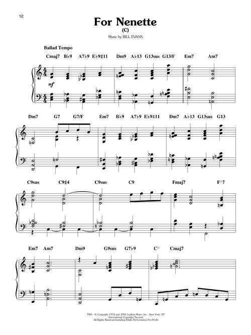 Bill Evans - 19 Arrangements for Solo Piano - Willis Music Store